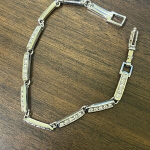 Costume Elegant Silver Bracelet with Crystals